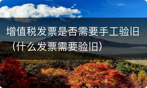 增值税发票是否需要手工验旧（什么发票需要验旧）