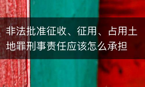 非法批准征收、征用、占用土地罪刑事责任应该怎么承担