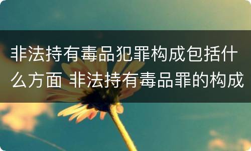 非法持有毒品犯罪构成包括什么方面 非法持有毒品罪的构成要件