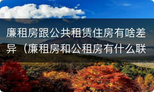 廉租房跟公共租赁住房有啥差异（廉租房和公租房有什么联系）