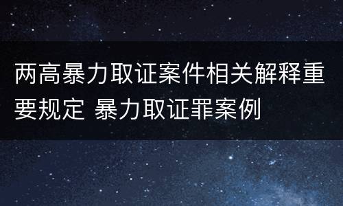 两高暴力取证案件相关解释重要规定 暴力取证罪案例