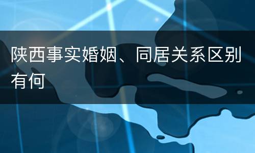 陕西事实婚姻、同居关系区别有何
