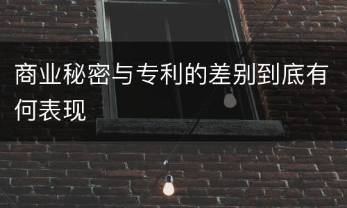 商业秘密与专利的差别到底有何表现