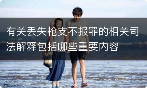 有关丢失枪支不报罪的相关司法解释包括哪些重要内容