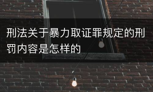 刑法关于暴力取证罪规定的刑罚内容是怎样的