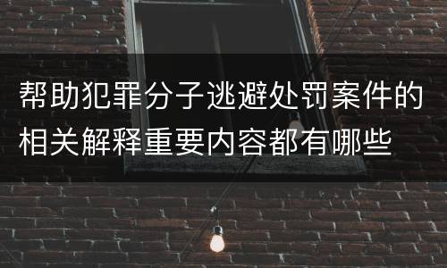 帮助犯罪分子逃避处罚案件的相关解释重要内容都有哪些