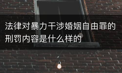 法律对暴力干涉婚姻自由罪的刑罚内容是什么样的