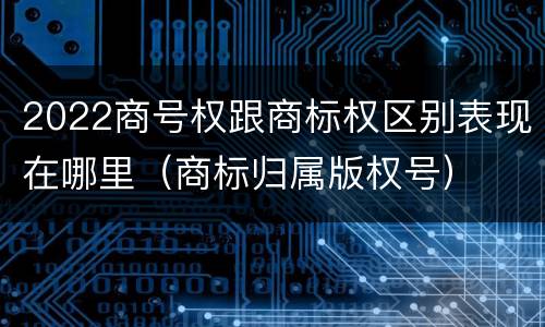 2022商号权跟商标权区别表现在哪里（商标归属版权号）