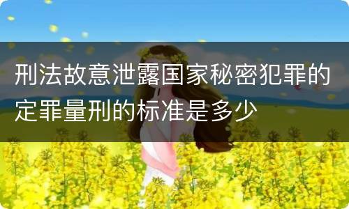 刑法故意泄露国家秘密犯罪的定罪量刑的标准是多少