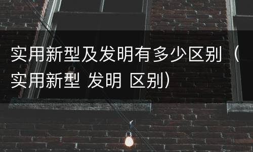 实用新型及发明有多少区别（实用新型 发明 区别）