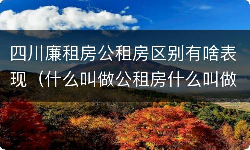 四川廉租房公租房区别有啥表现（什么叫做公租房什么叫做廉租房）