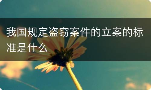 我国规定盗窃案件的立案的标准是什么