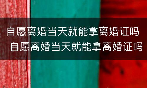 自愿离婚当天就能拿离婚证吗 自愿离婚当天就能拿离婚证吗