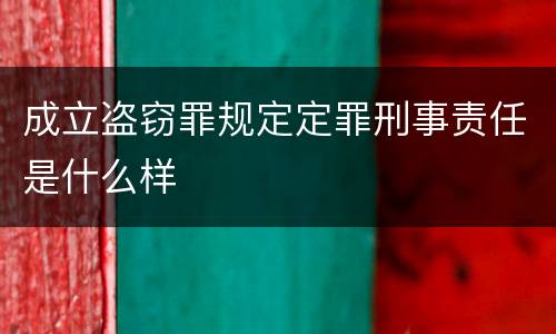 成立盗窃罪规定定罪刑事责任是什么样