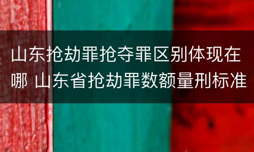 山东抢劫罪抢夺罪区别体现在哪 山东省抢劫罪数额量刑标准