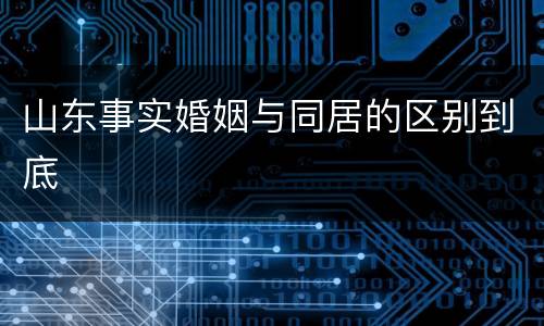 山东事实婚姻与同居的区别到底