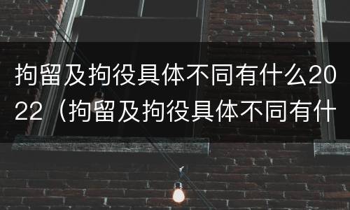 拘留及拘役具体不同有什么2022（拘留及拘役具体不同有什么2022规定）