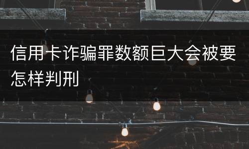 信用卡诈骗罪数额巨大会被要怎样判刑