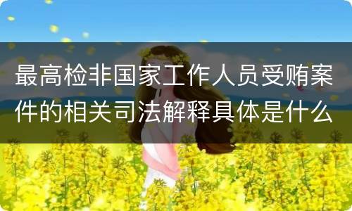 最高检非国家工作人员受贿案件的相关司法解释具体是什么主要内容