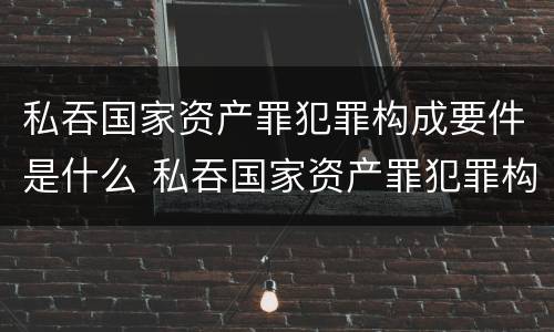 私吞国家资产罪犯罪构成要件是什么 私吞国家资产罪犯罪构成要件是什么