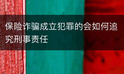 保险诈骗成立犯罪的会如何追究刑事责任