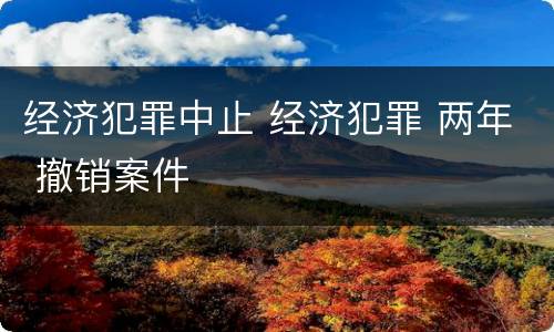经济犯罪中止 经济犯罪 两年 撤销案件