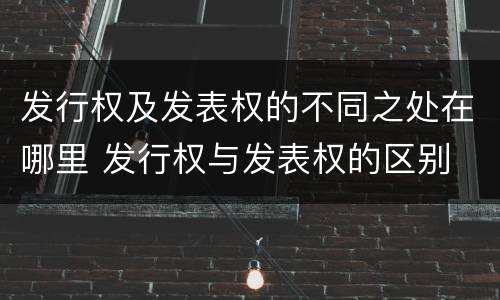 发行权及发表权的不同之处在哪里 发行权与发表权的区别