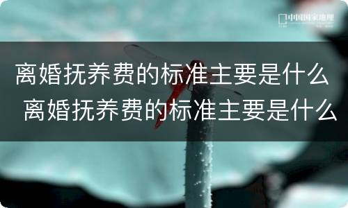 离婚抚养费的标准主要是什么 离婚抚养费的标准主要是什么内容