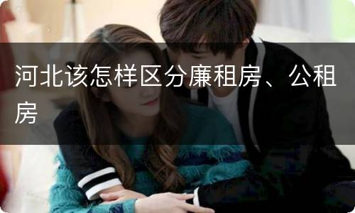 河北该怎样区分廉租房、公租房