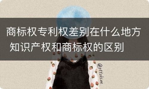 商标权专利权差别在什么地方 知识产权和商标权的区别
