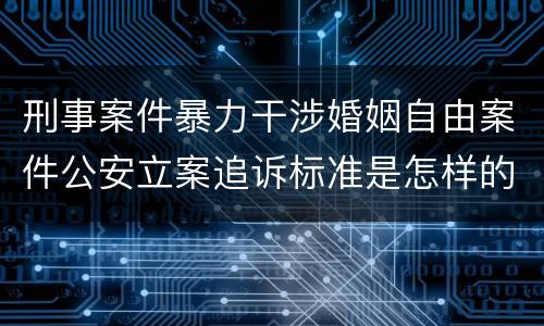 刑事案件暴力干涉婚姻自由案件公安立案追诉标准是怎样的