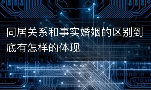 同居关系和事实婚姻的区别到底有怎样的体现