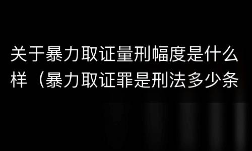 关于暴力取证量刑幅度是什么样（暴力取证罪是刑法多少条）