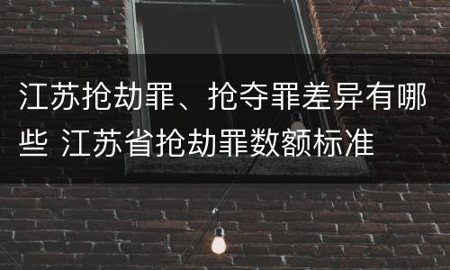 江苏抢劫罪、抢夺罪差异有哪些 江苏省抢劫罪数额标准