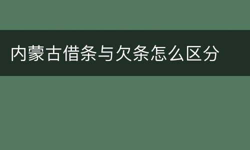 内蒙古借条与欠条怎么区分