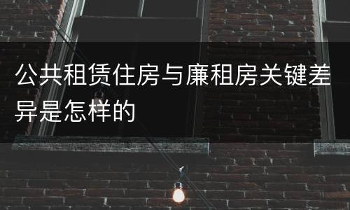 公共租赁住房与廉租房关键差异是怎样的