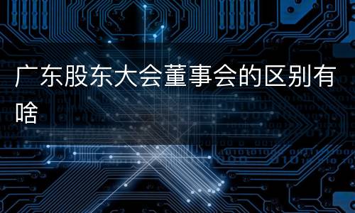 广东股东大会董事会的区别有啥