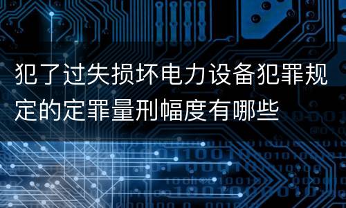 犯了过失损坏电力设备犯罪规定的定罪量刑幅度有哪些
