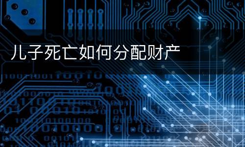 儿子死亡如何分配财产