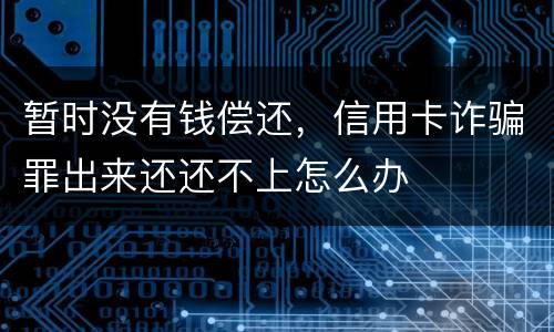 暂时没有钱偿还，信用卡诈骗罪出来还还不上怎么办