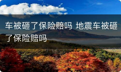 车被砸了保险赔吗 地震车被砸了保险赔吗
