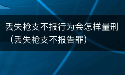 丢失枪支不报行为会怎样量刑（丢失枪支不报告罪）