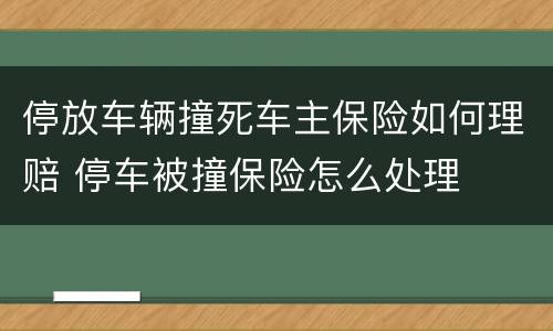 停放车辆撞死车主保险如何理赔 停车被撞保险怎么处理