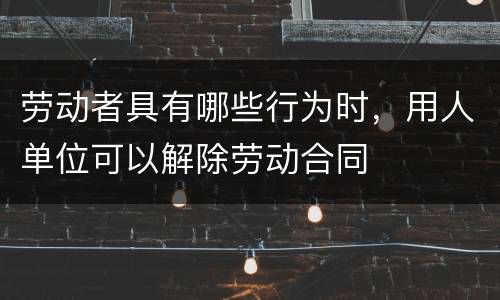 劳动者具有哪些行为时，用人单位可以解除劳动合同