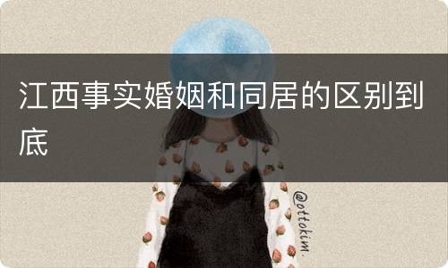 江西事实婚姻和同居的区别到底