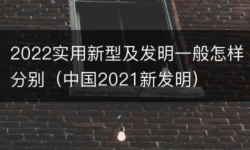 2022实用新型及发明一般怎样分别（中国2021新发明）