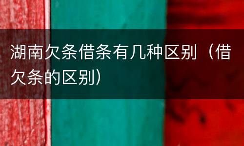 湖南欠条借条有几种区别（借欠条的区别）