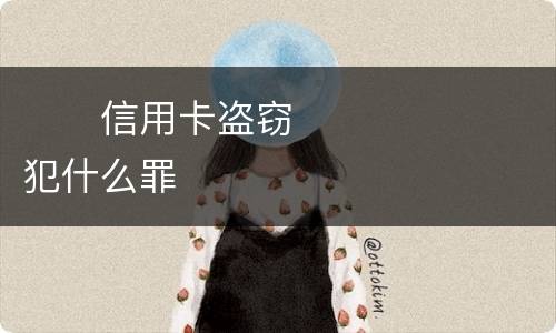 信用卡盗窃犯什么罪   信用卡盗窃犯什么罪