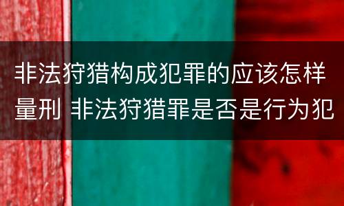 非法狩猎构成犯罪的应该怎样量刑 非法狩猎罪是否是行为犯