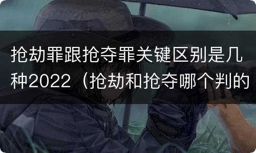 抢劫罪跟抢夺罪关键区别是几种2022（抢劫和抢夺哪个判的重）
